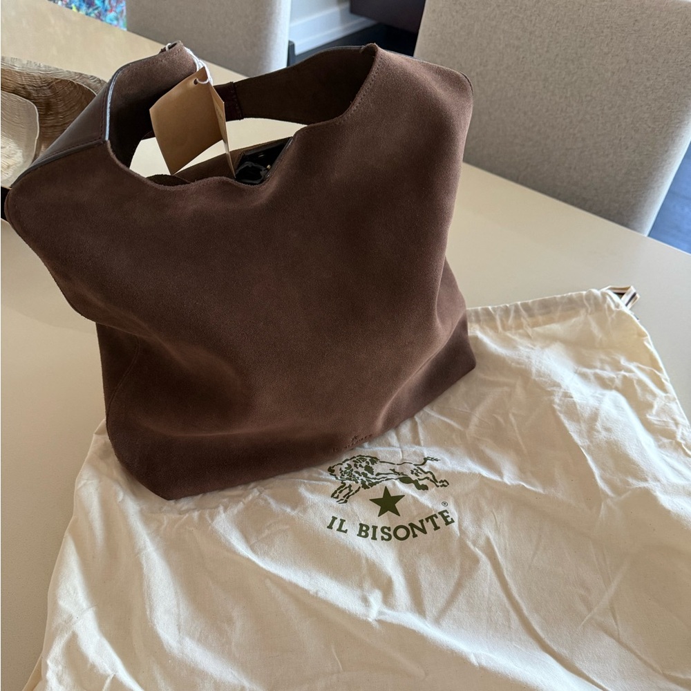 Il Bisonte Brown Suede/Leather Shoulder Bag
